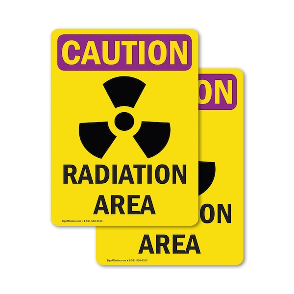 Signmission Radiation & Laser Sign, 10 in H x 7 in W, Vinyl Decal, Rectangle OS-2PACK-CR-D-710-V-10255 - main